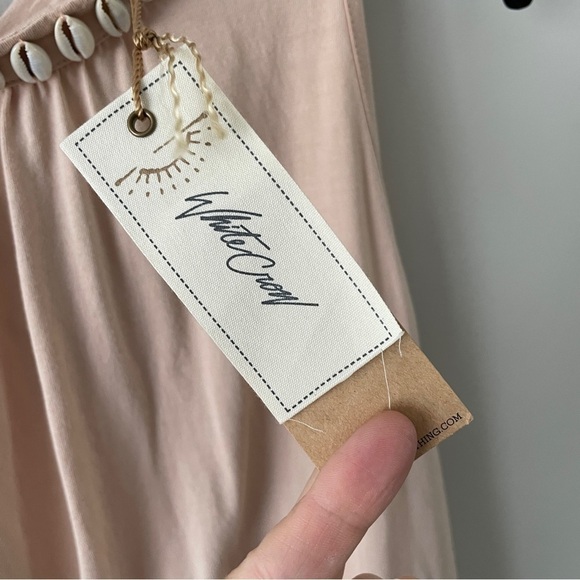 ANTHROPOLOGIE White Crow Sleeveless Sea Shell Trim Top Large - Picture 7 of 8